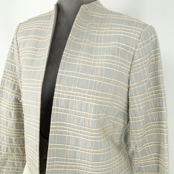 Due Per Due Skirt Suit Petites 12P Green Beige Plaid Silk Blend Lined Vintage - Picture 6 of 16